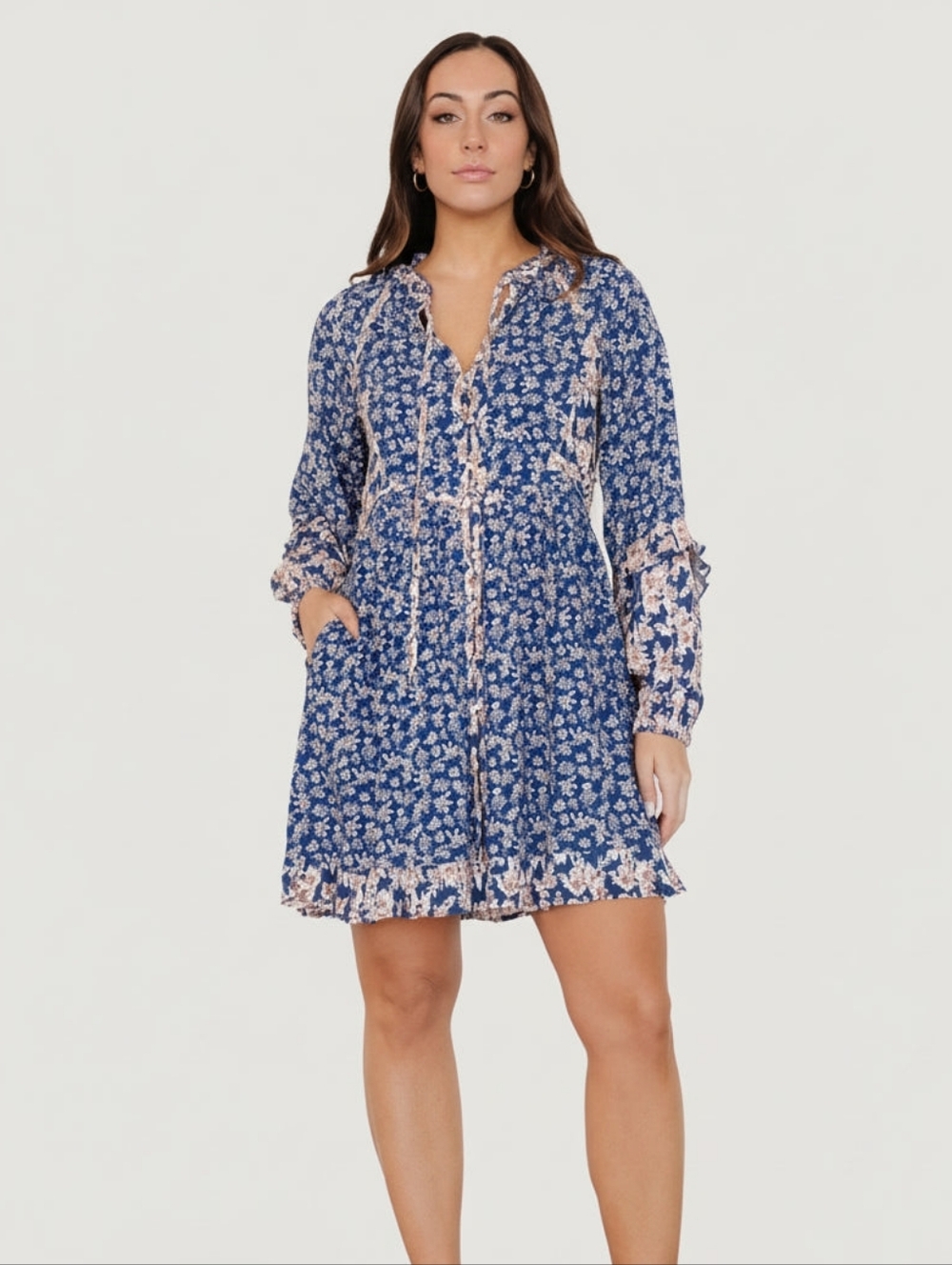 NWT Baltic Born Aster Short Dress In Navy Multi Floral